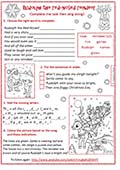 Rudolph song worksheet